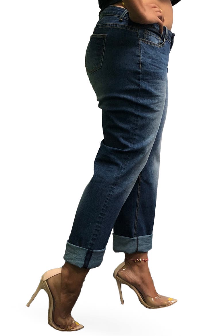 Standard & Practices Boyfriend Jeans, Alternate, color, DARK WASH