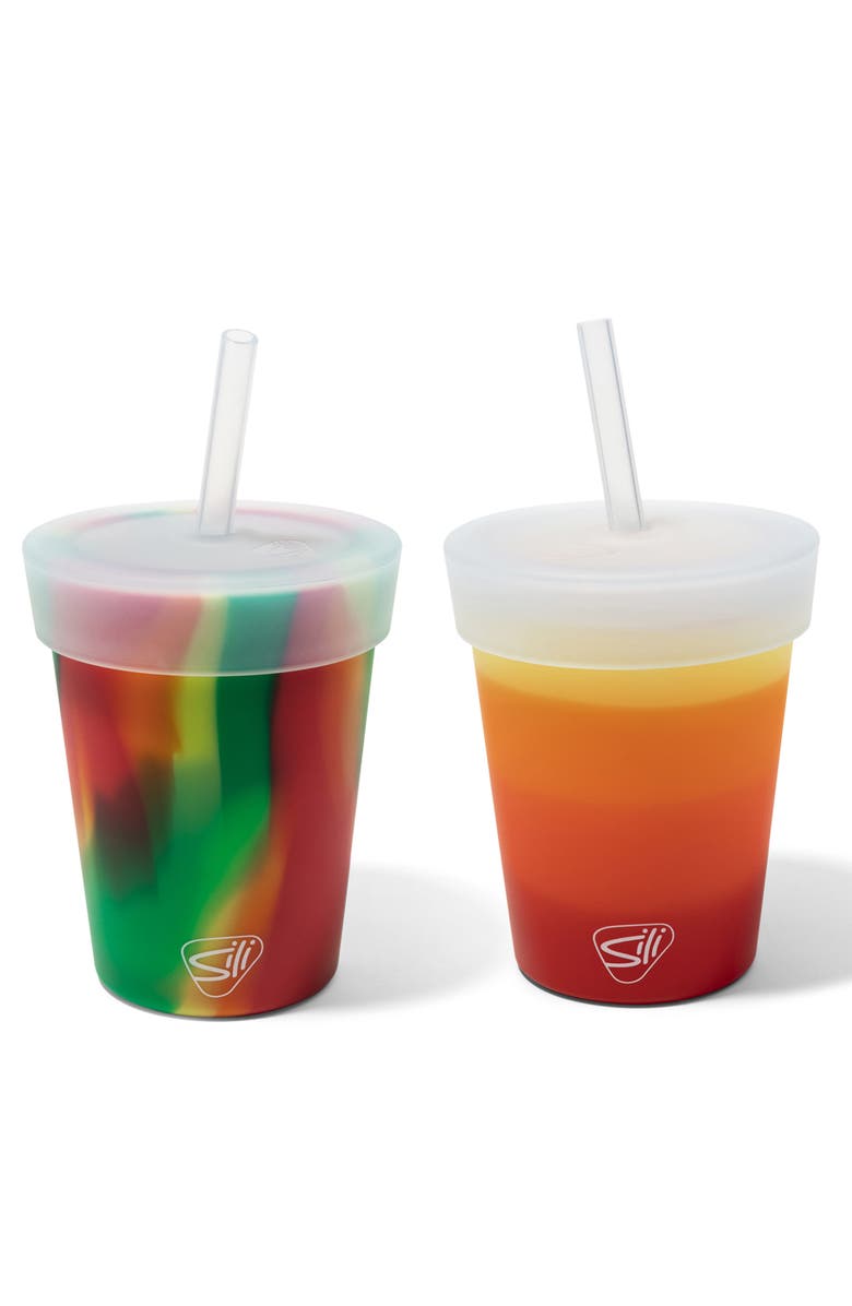 Silipint Kids Straw Tumblers 8oz 2 Pack, Main, color, Multicolored