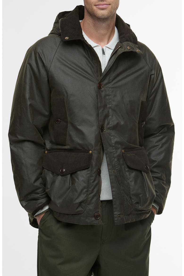 Barbour - barbour waxed cotton jacket バブアー Barbour Modern Waxed Cotton Jacket with Removable Hood (Men