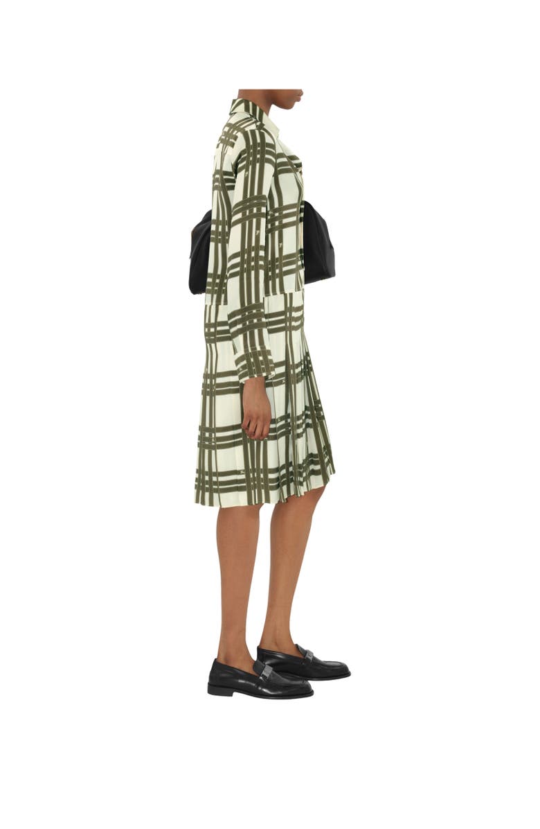 Burberry Ribbon Check Silk Dress, Alternate, color, Swamp