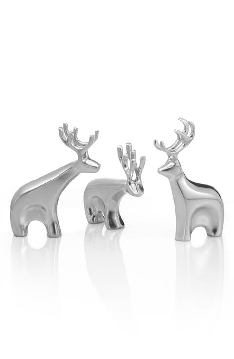 Dasher Set of 3 Reindeer Figurines