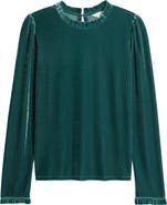 Caslon® Velour Ruffle Neck Top