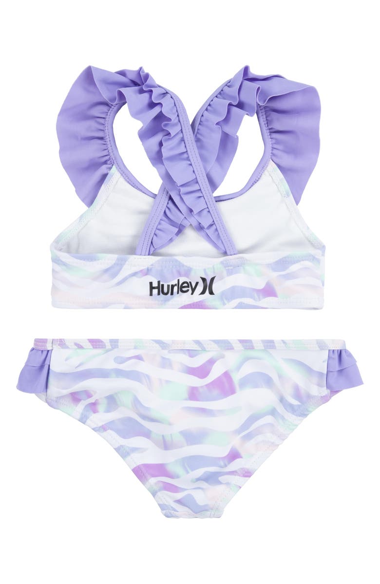 Hurley Kids' Ruffle Two-Piece Swimsuit, Alternate, color, 