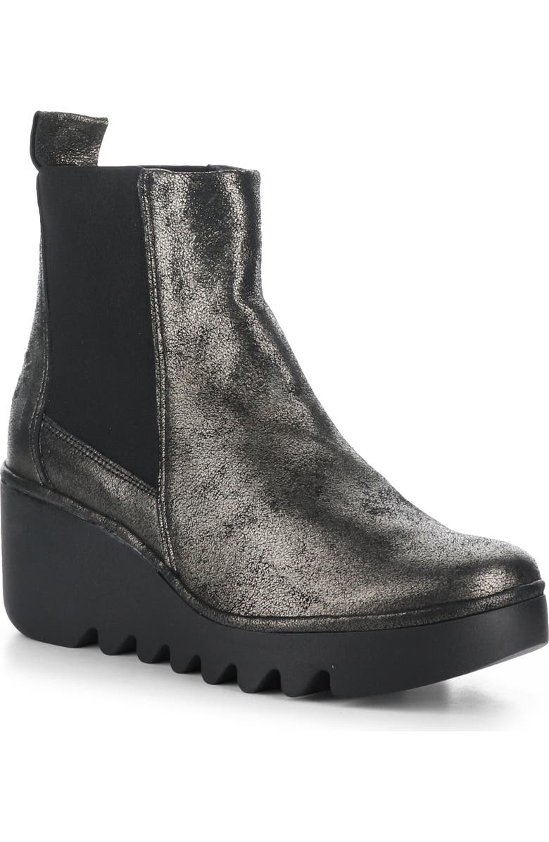 Fly London Fly Long Bagu Wedge Chelsea Boot, Main, color, 010 Graphite Cool