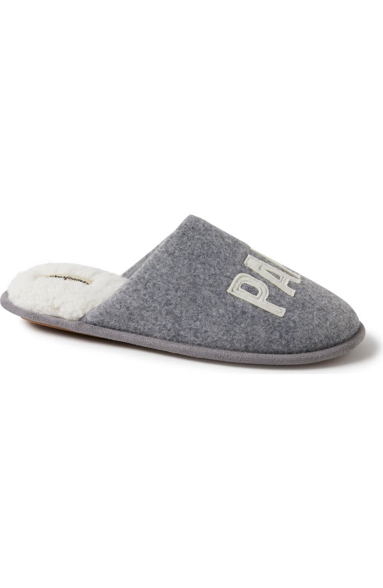 DEARFOAMS Carson Papa Bear Dad Scuff Slipper, Alternate, color, Light Heather Grey