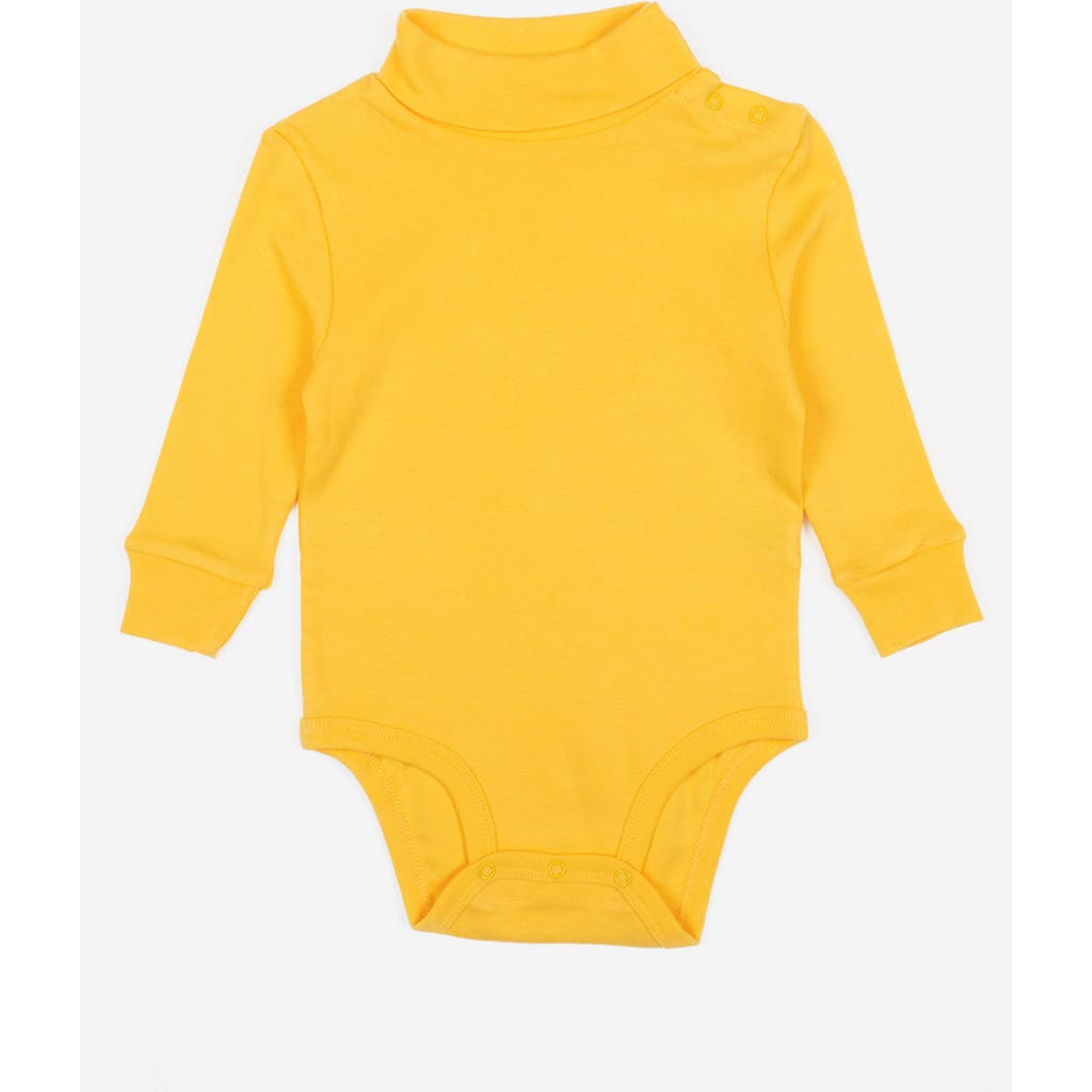 Leveret Baby Turtleneck Bodysuit, Cotton Long Sleeve In Yellow