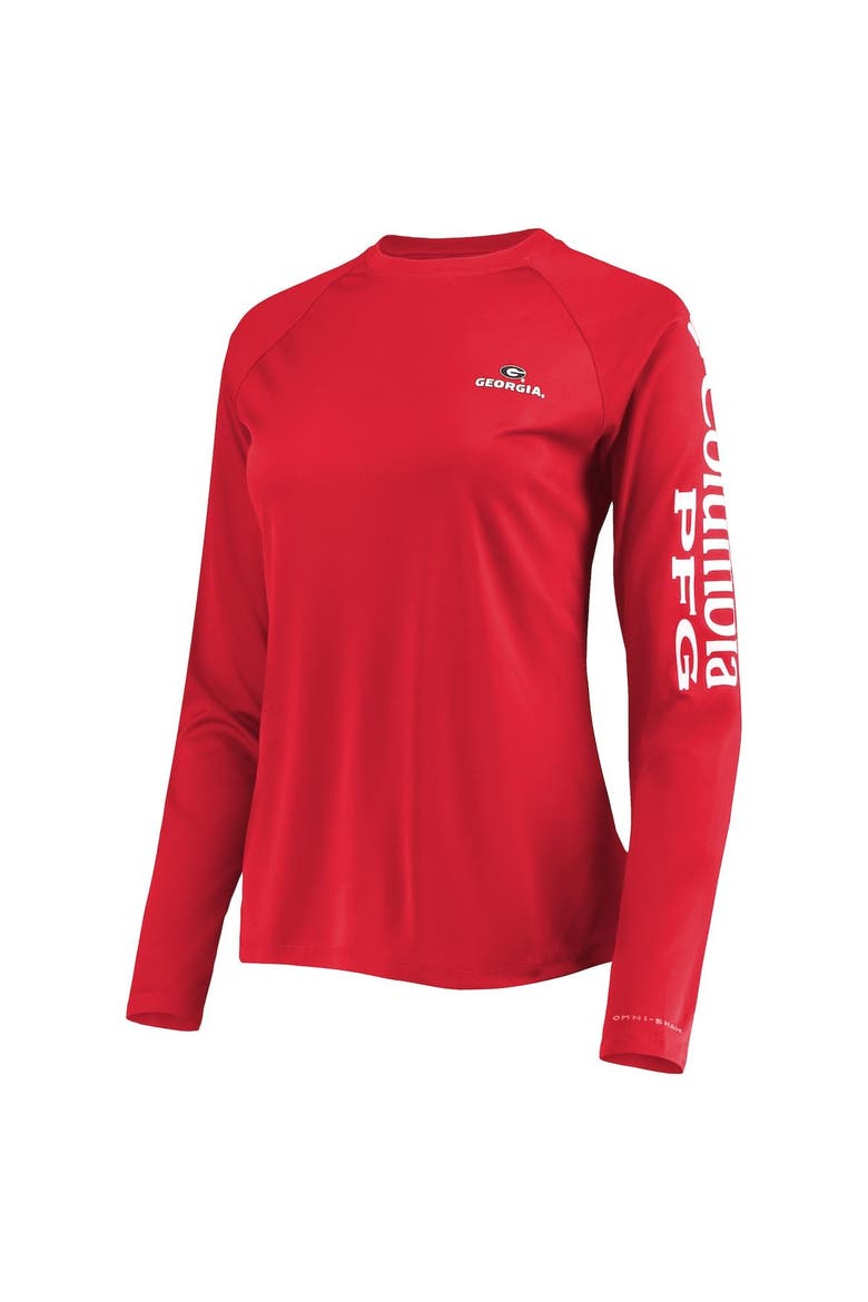 Women's Columbia Red Georgia Bulldogs PFG Tidal Long Sleeve T-Shirt, Alternate, color, Red