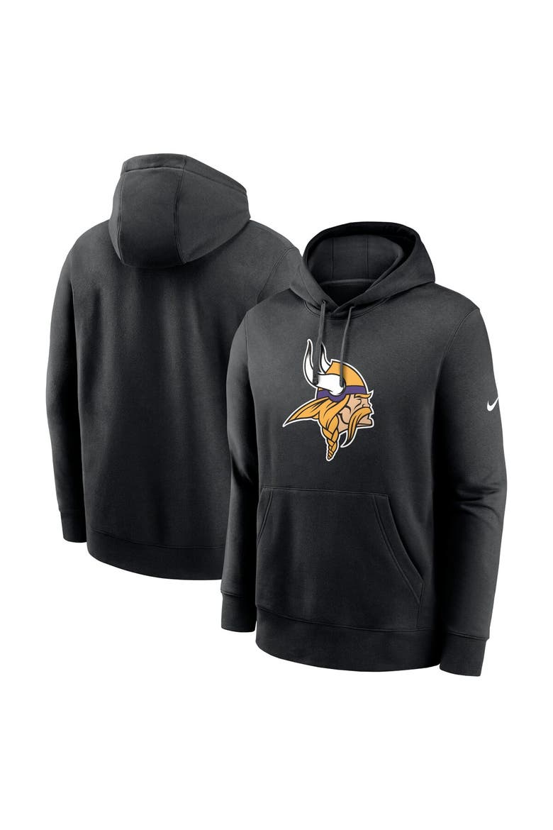 Men's Nike Black Minnesota Vikings Club Logo Pullover Hoodie, Main, color, Black