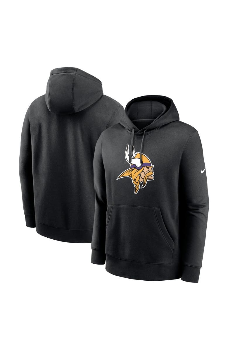 Nike Men's Nike Black Minnesota Vikings Club Logo Pullover Hoodie, Main, color, 