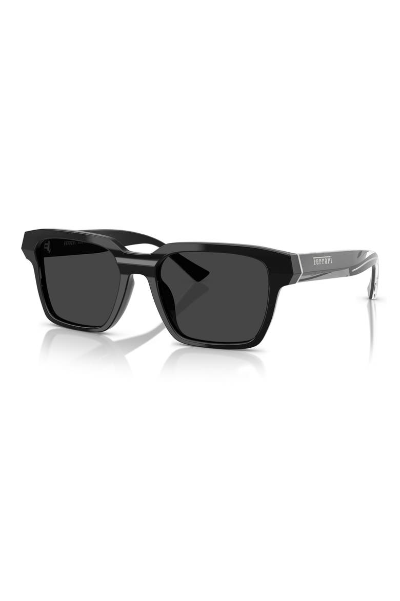 55mm Polarized Square Sunglasses, Alternate, color, BLACK / GREY POLAR