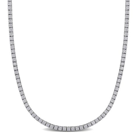 7 4/5ct. t.w. Lab-Grown Diamond Tennis Necklace 14k