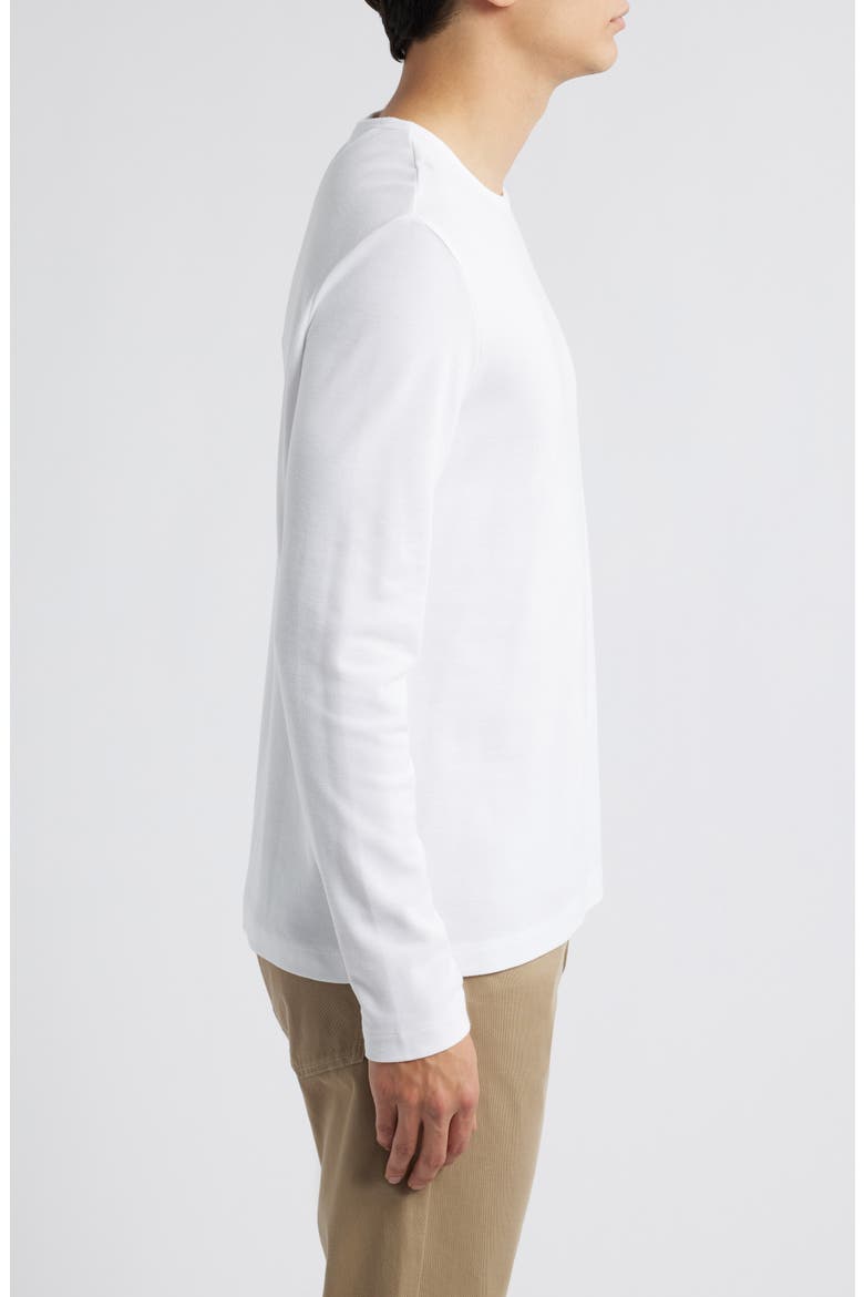 Pima Cotton Piqué Long Sleeve T-Shirt, Alternate, color, OPTIC WHITE