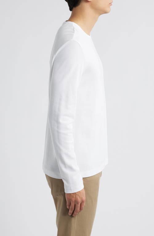 Vince Pima Cotton Piqué Long Sleeve T-shirt In Optic White