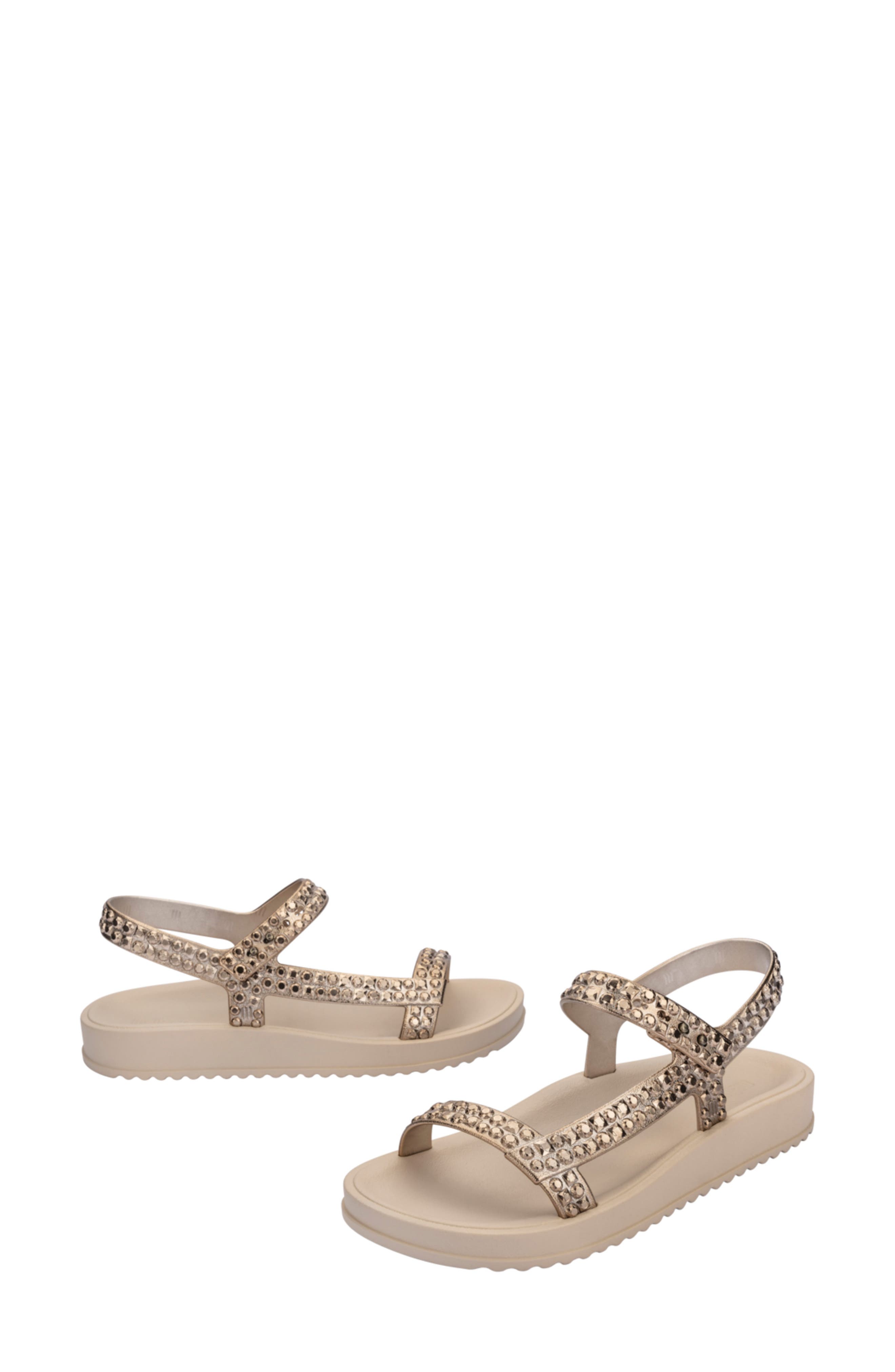Melissa Lust Sandal, Alternate, color, Beige/ Gold