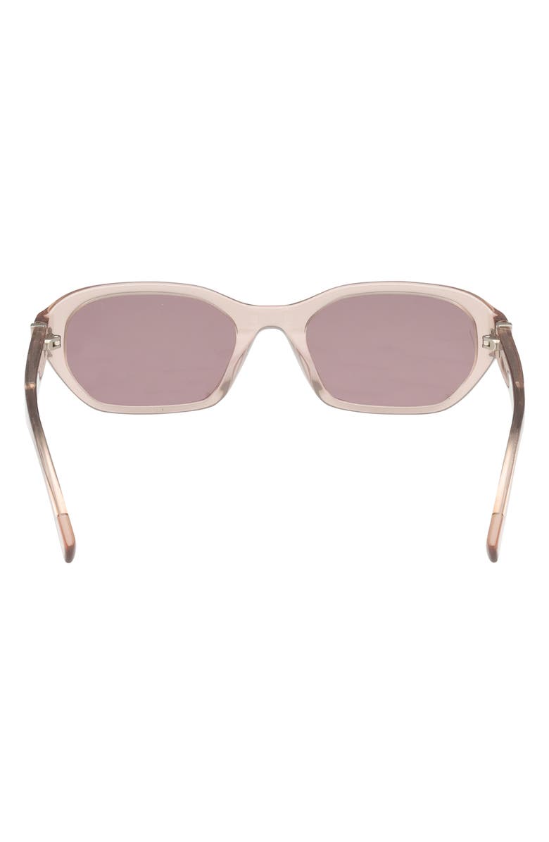 ABERCROMBIE & FITCH 52mm Oval Sunglasses, Alternate, color, Shiny Beige / Plum Lens