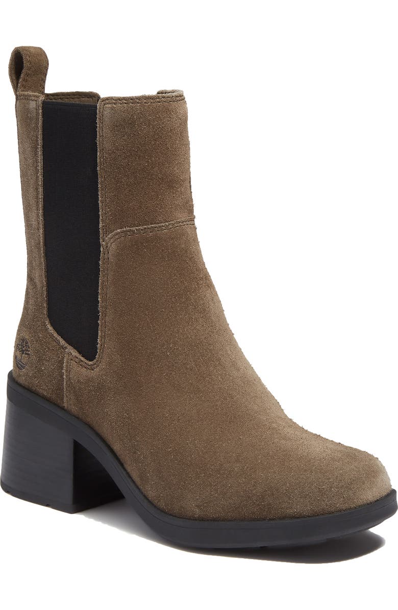 Timberland Bellevaux Chelsea Boot, Main, color, Dk Brown Suede W Black