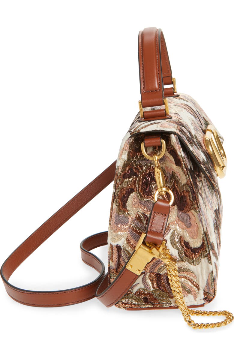 Valentino Garavani Small VSling Quilted Metallic Jacquard Top Handle Bag, Alternate, color,