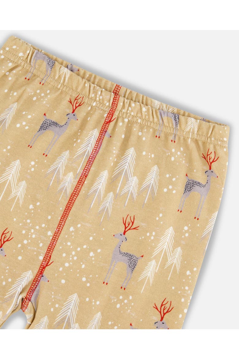 Kids Unisex Organic Cotton Kid Two Piece Family Christmas Pajama Set, Alternate, color, Printed Christmas Deer