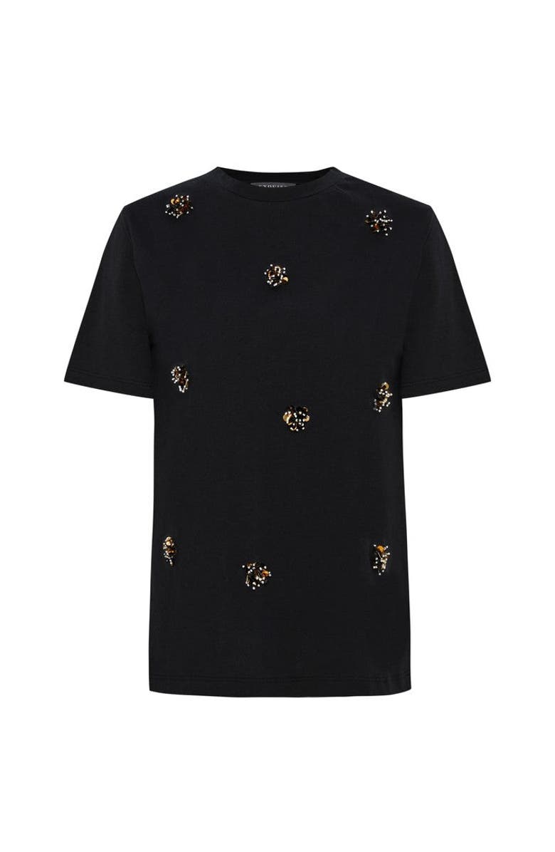 Exquise Bexley Jewel Neck T Shirt, Alternate, color, Black