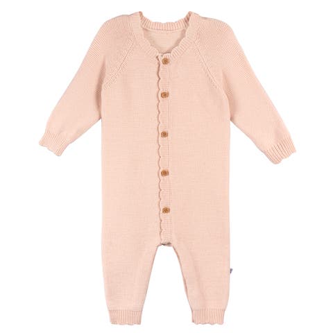 Pink Sweater Knit Coverall (Baby)