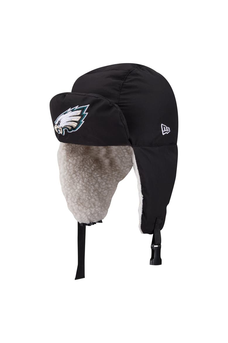 Men's New Era x Alpha Industries  Black Philadelphia Eagles Puffer Quilted Trapper Hat, Main, color, Black