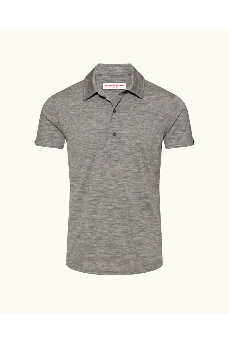 Sebastian Merino Tailored-Fit Polo Shirt, Alternate, color, Grey Melange