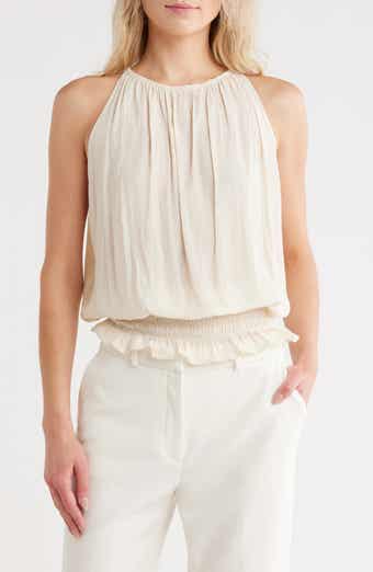Ramy Brook Lauren Smock Waist Sleeveless Top