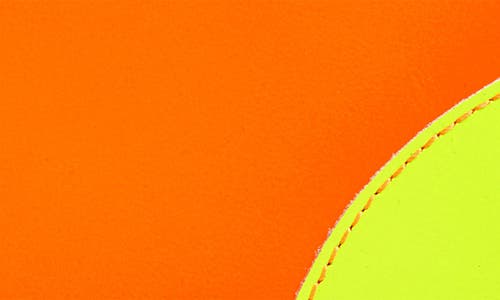 Comme Des Garçons Super Fluo Leather Line Zip Pouch In Orange