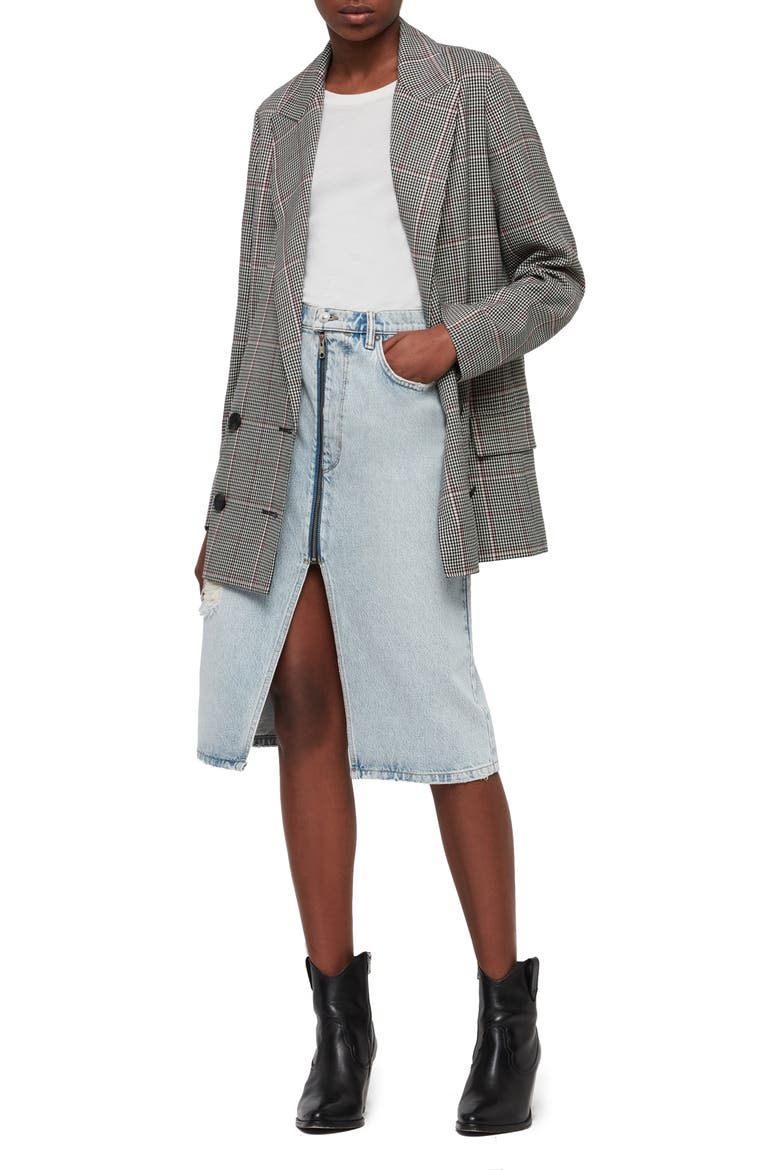 Helei Check Oversize Blazer, Alternate, color, BLACK/ WHITE