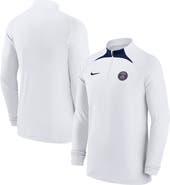 Nike Men's Nike White Paris Saint-Germain 2022/23 Strike Drill Performance Raglan Quarter-Zip Long Sleeve Top