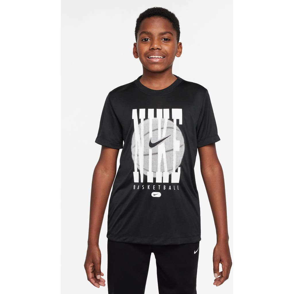 Nike Kids' Dri-fit Basketball Graphic T-shirt In Black