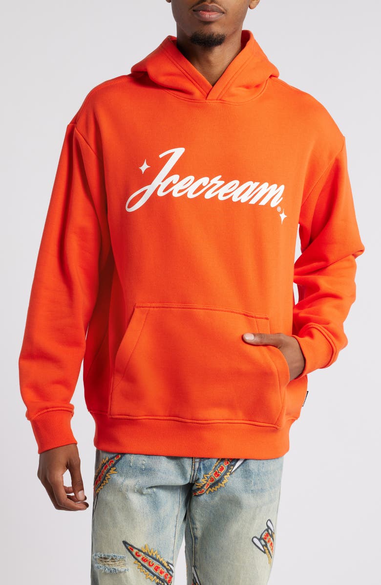 ICECREAM Logo Graphic Hoodie, Main, color, Spicy Orange