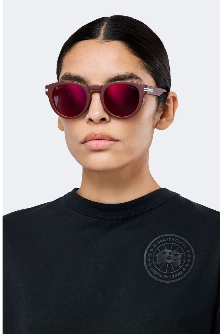 51mm Polarized Oval Sunglasses, Alternate, color, MATTE BURGUNDY