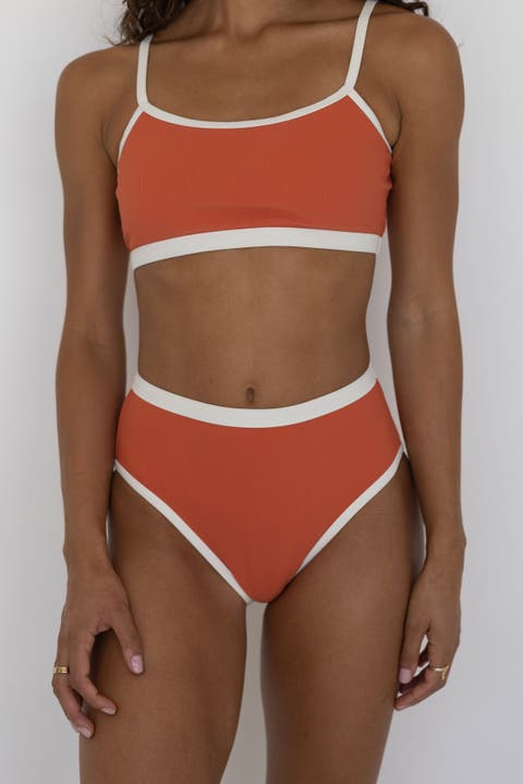 Coral High Waisted Bottoms