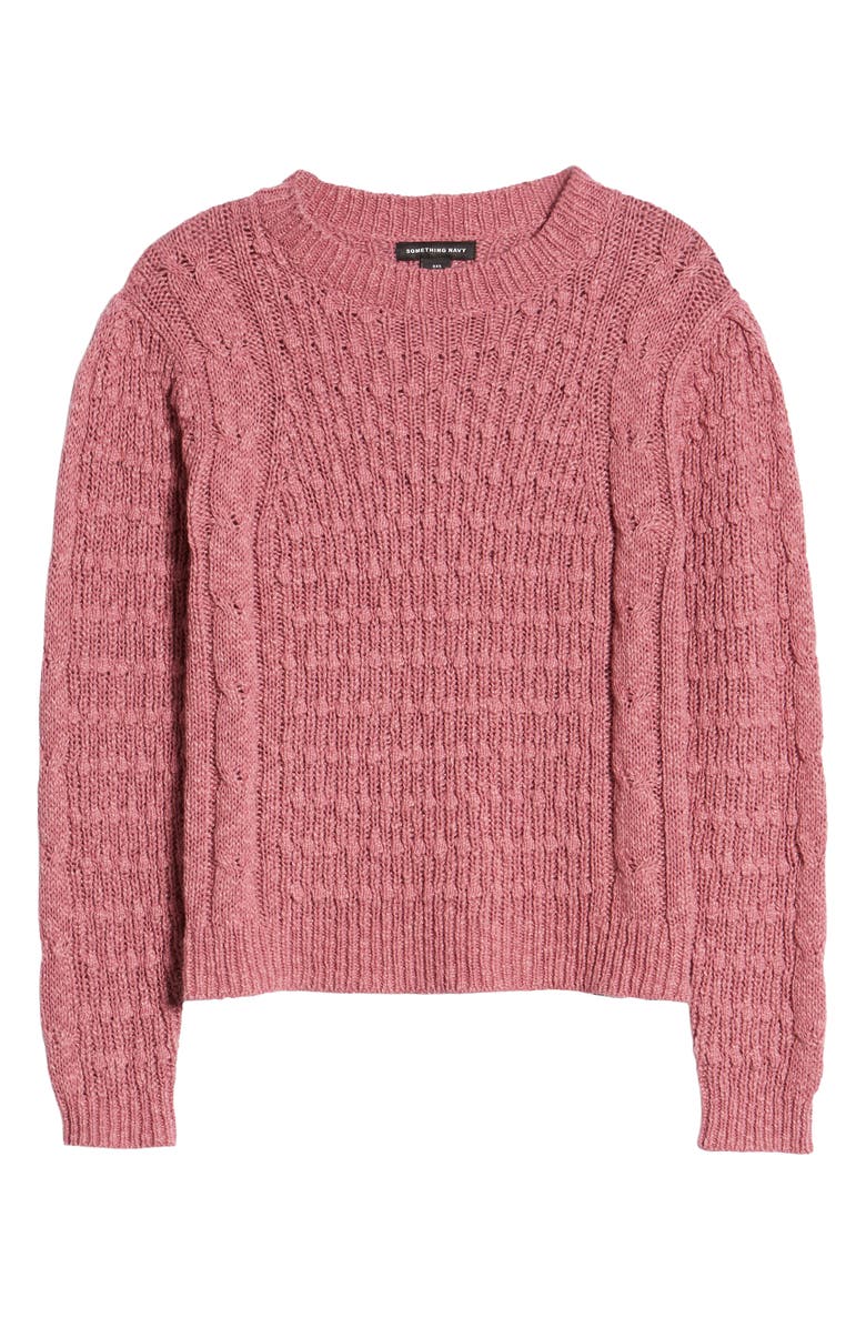 Something Navy Cable Sweater, Alternate, color, 
