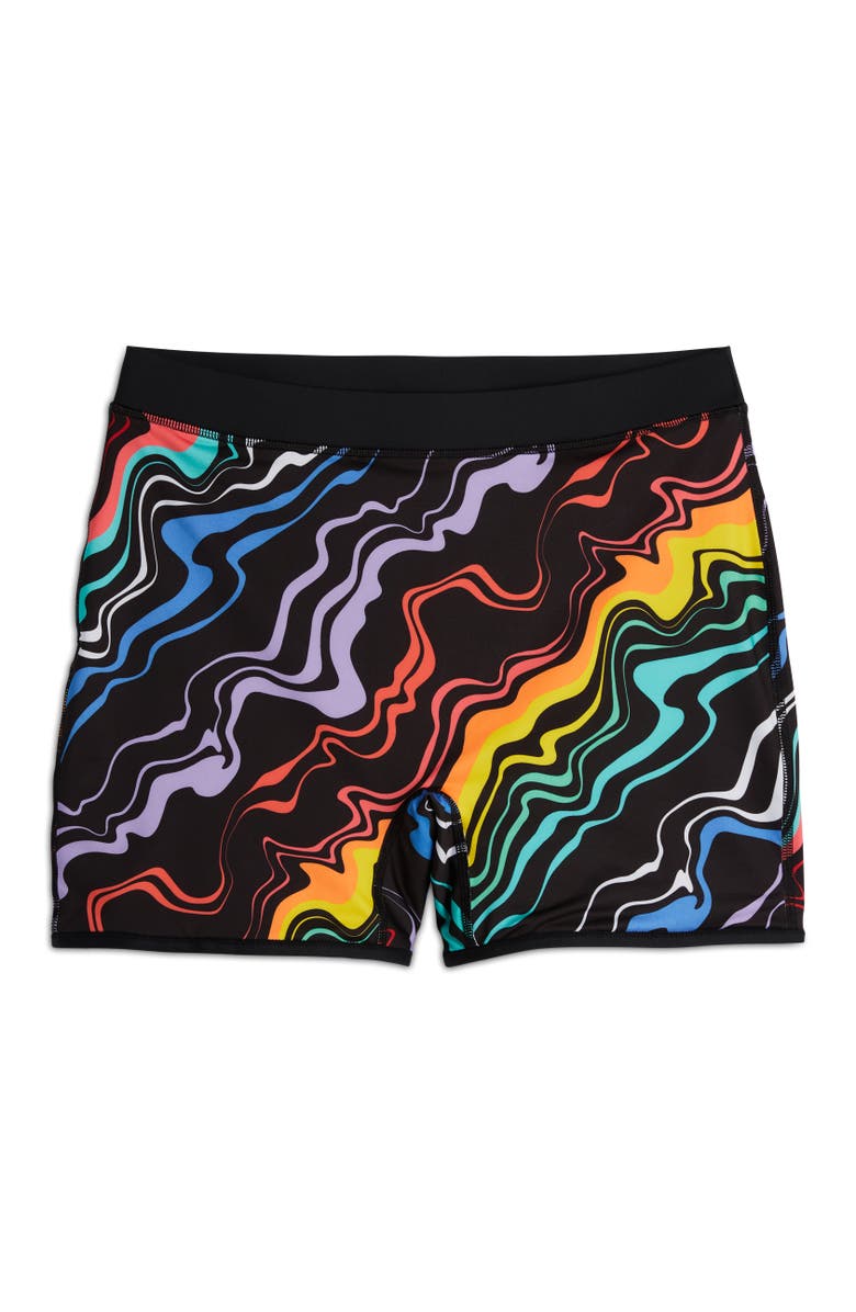 TomboyX 4.5-Inch Reversible Swim Shorts, Alternate, color, Making Waves