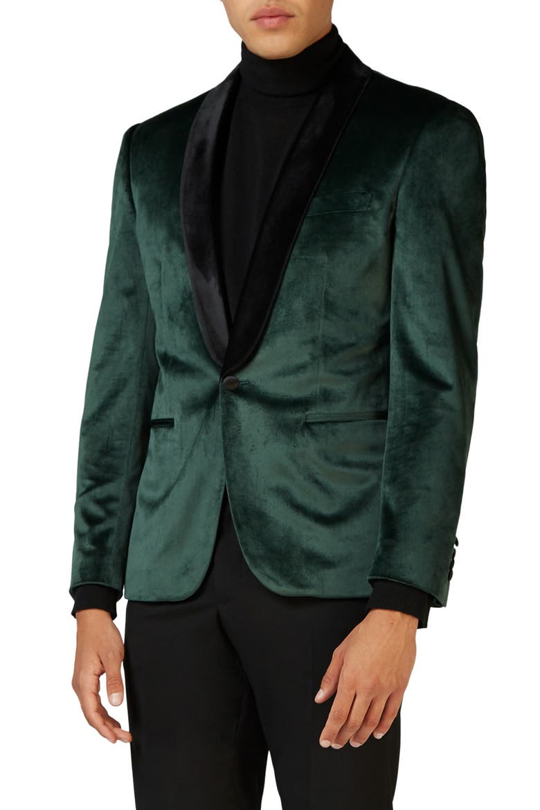 Deluxe Green Velvet Dinner Jacket, Main, color, GREEN