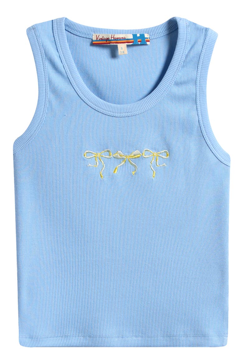 Kids' Bow Embroidered Tank Top, Main, color, NANTUCKET BREEZE