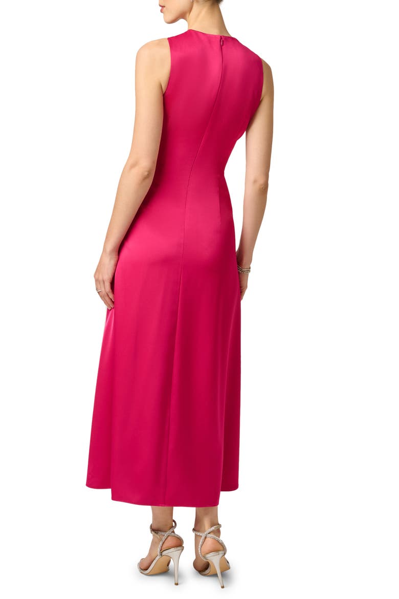 Crepe Back Satin Cocktail Maxi Dress, Alternate, color, BRIGHT ROSE