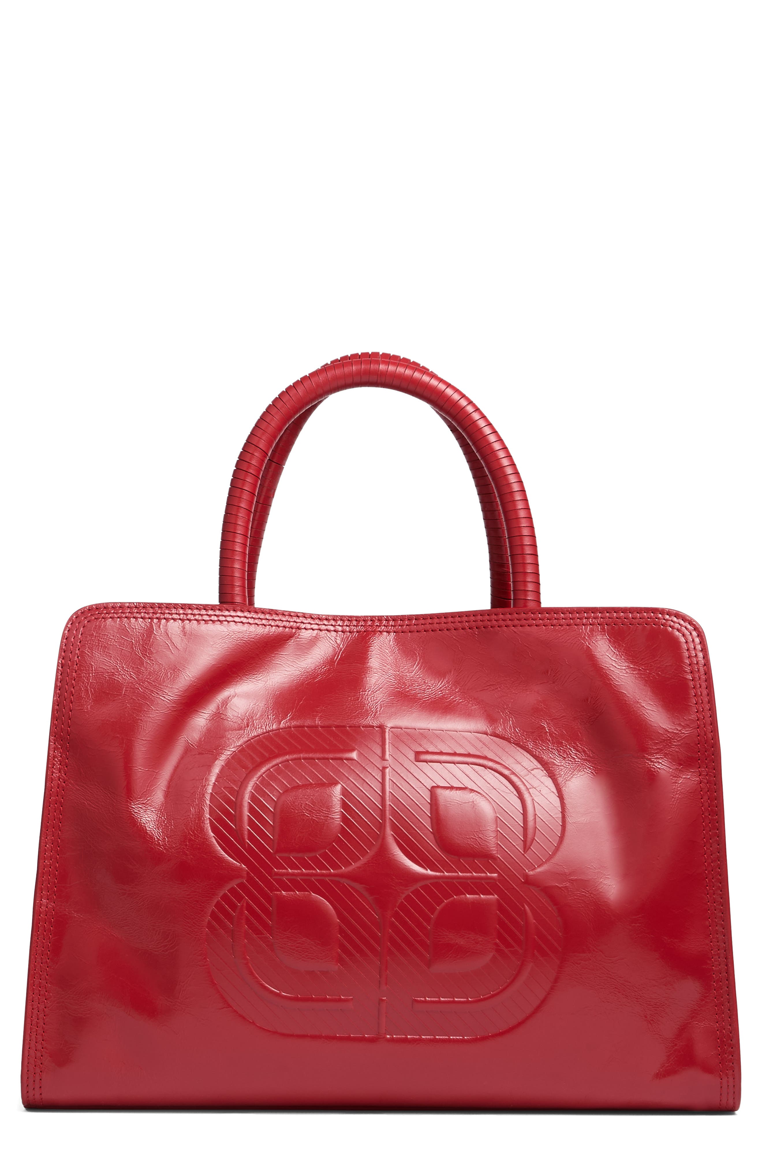 LK Bennett Ella Embossed Leather Tote, Main, color, Claret