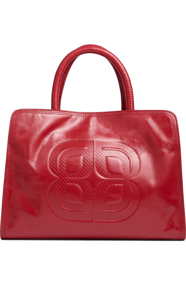 LK Bennett Ella Embossed Leather Tote, Main, color, Claret