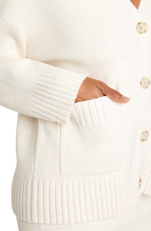 Splendid X Cella Jane Button Front Cardigan Snow In White