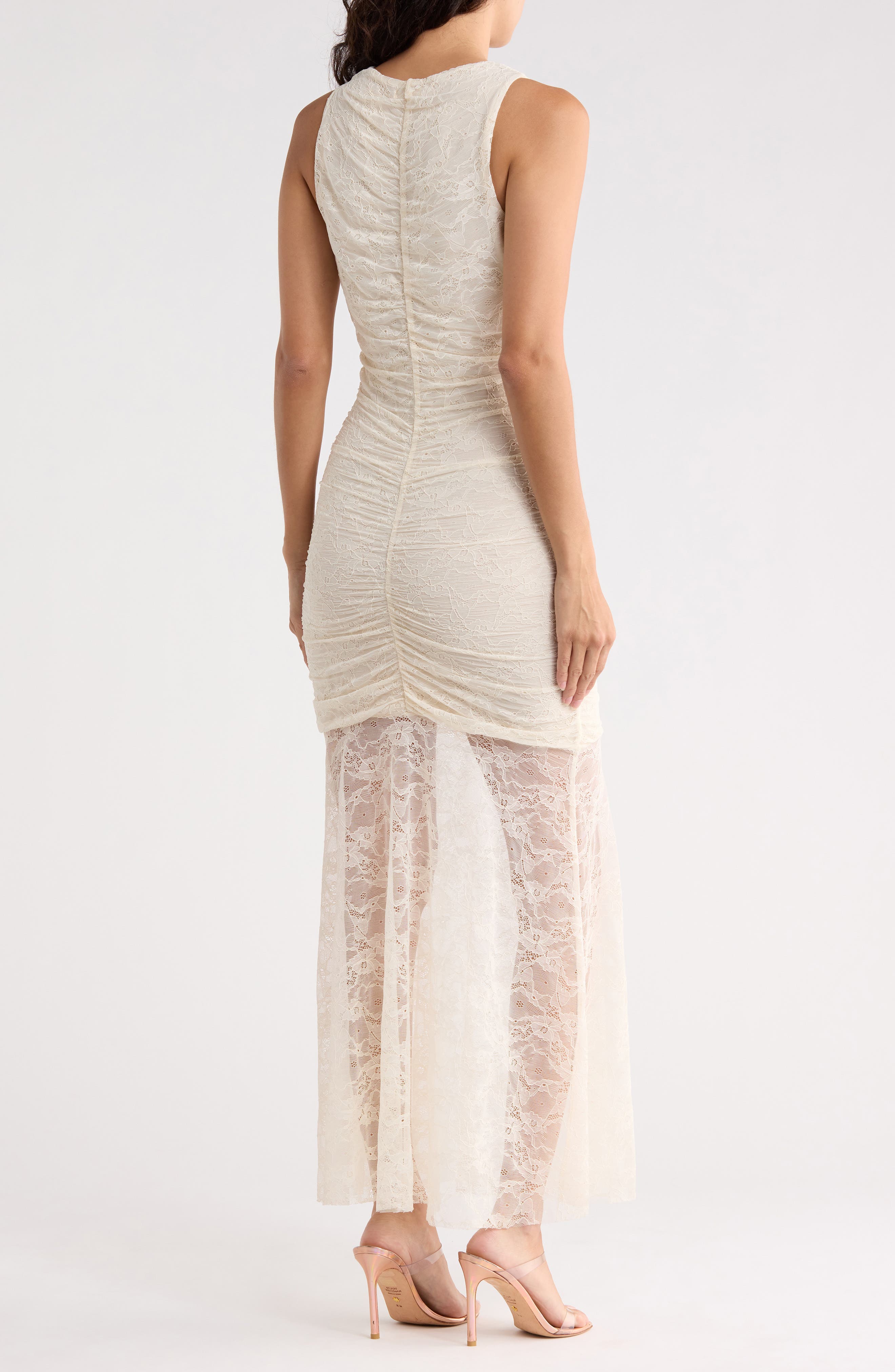 Ruched Lace Maxi Dress - image 4