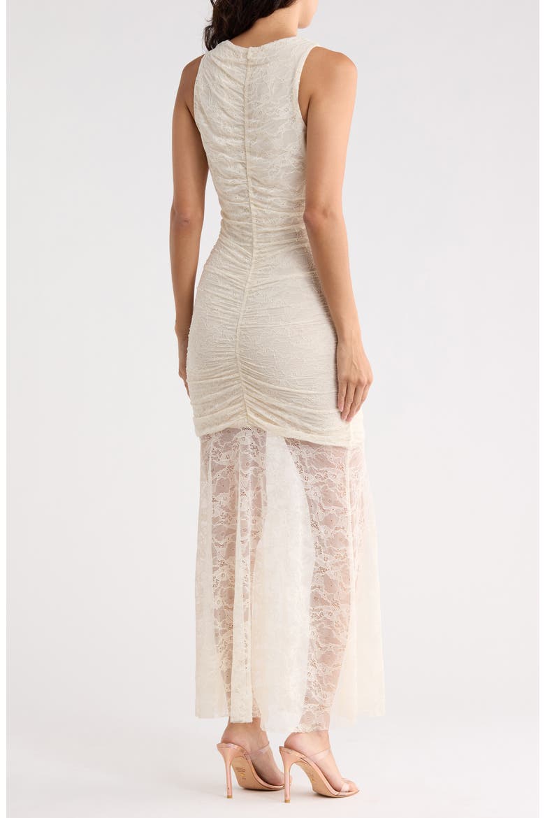 Ruched Lace Maxi Dress, Alternate, color, IVORY