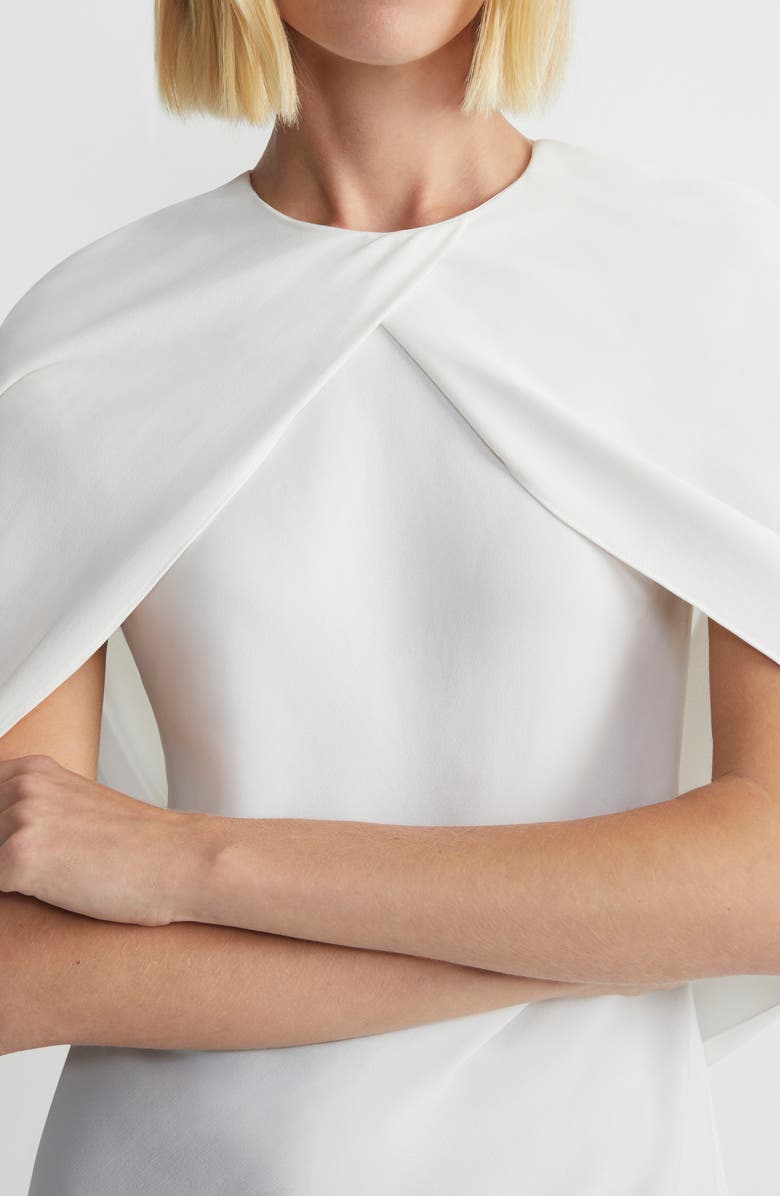 Lafayette 148 New York Sleeveless Crepe Cape Overlay Top, Alternate, color,