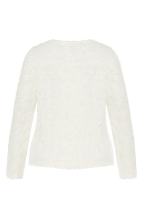 City Chic Elisa Textured Sweater In White