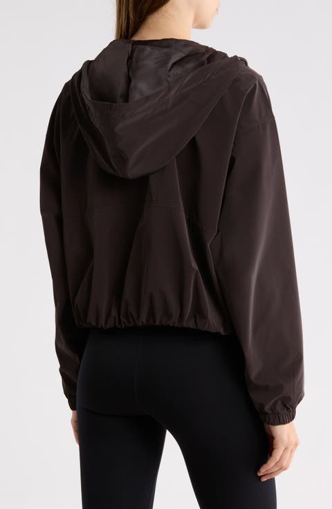 Woven Cocoon Bubble Hem Hoodie