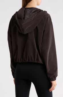Woven Cocoon Bubble Hem Hoodie