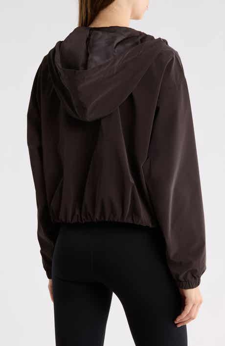 Woven Cocoon Bubble Hem Hoodie