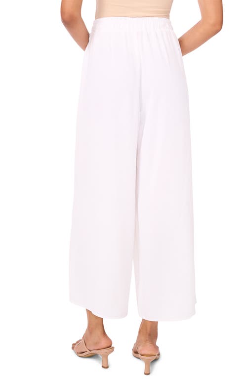 Vince Camuto Crinkled Drawstring Waist Pants In White